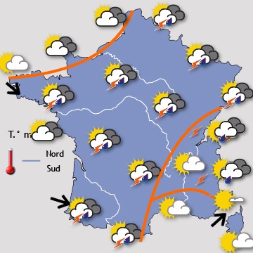 Carte météo de France du 17/06/2016 à 1812