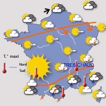 Carte météo de France du 08/07/2016 à 1812