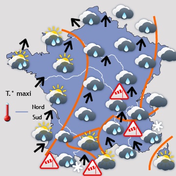 Carte météo de France du 21/11/2016 à 1812