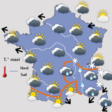 Carte météo de France du 09/02/2017 à 1812