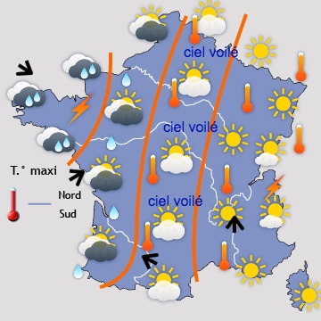 Carte météo de France du 17/05/2017 à 1812
