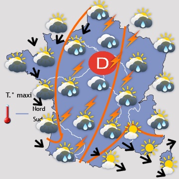 Carte météo de France du 10/08/2017 à 1812
