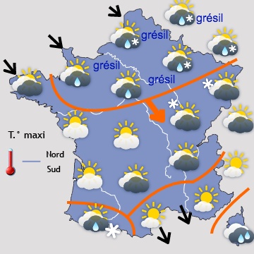 Carte météo de France du 02/02/2018 à 1812