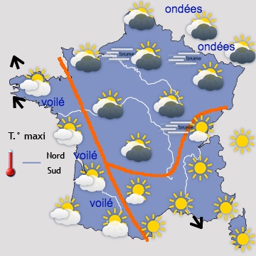 Carte météo de France du 11/12/2018 à 1812
