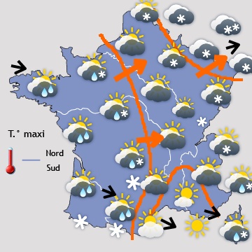 Carte météo de France du 30/01/2019 à 1812