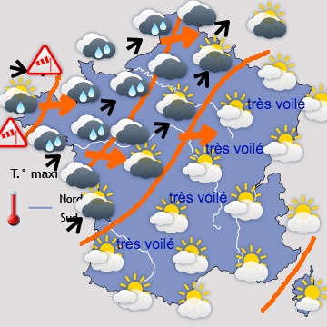 Carte météo de France du 12/03/2019 à 1812