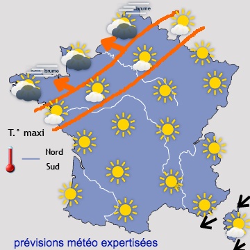Carte météo de France du 21/03/2019 à 1812