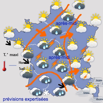 Carte météo de France du 24/05/2019 à 1812