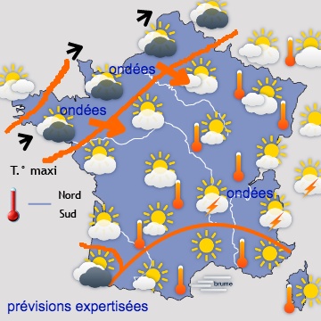 Carte météo de France du 05/08/2019 à 1812