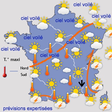 Carte météo de France du 30/08/2019 à 1812