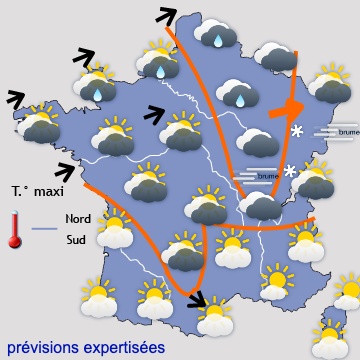 Carte météo de France du 26/12/2019 à 1812