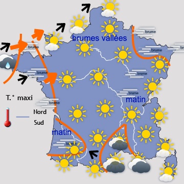 Carte météo de France du 06/01/2020 à 1812