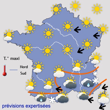 Carte météo de France du 24/03/2020 à 1812