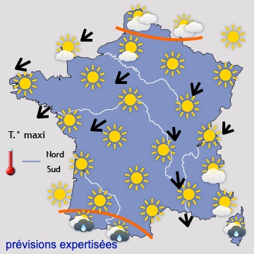 Remontée des températures, et retour des orages vendredi