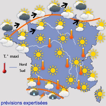 Carte météo de France du 09/07/2020 à 1812