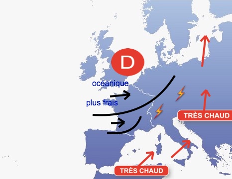 Carte météo Europe du 08/07/2012 à 1812