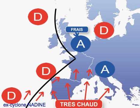 Carte météo Europe du 22/09/2012 à 1812