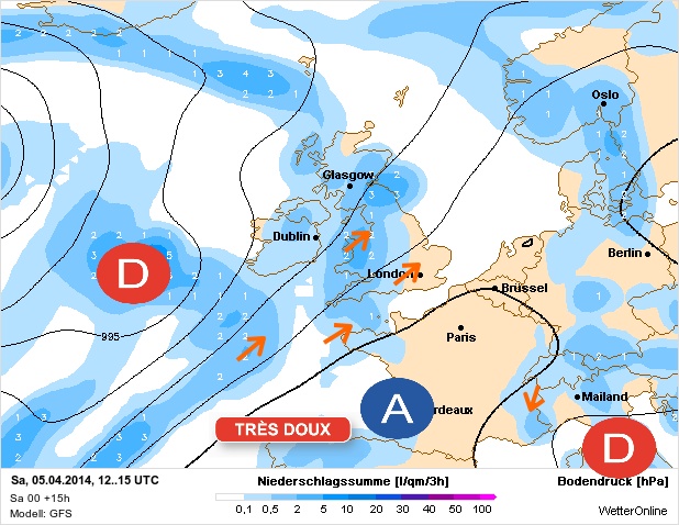 Carte météo Europe du 05/04/2014 à 1812