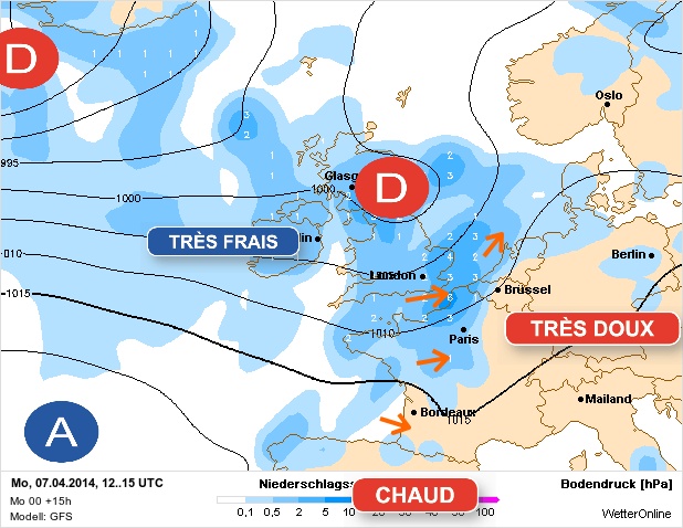 Carte météo Europe du 07/04/2014 à 1812