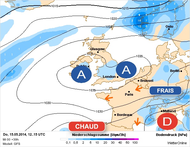 Carte météo Europe du 15/05/2014 à 1812