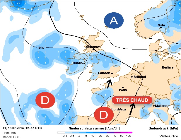 Carte météo Europe du 18/07/2014 à 1812