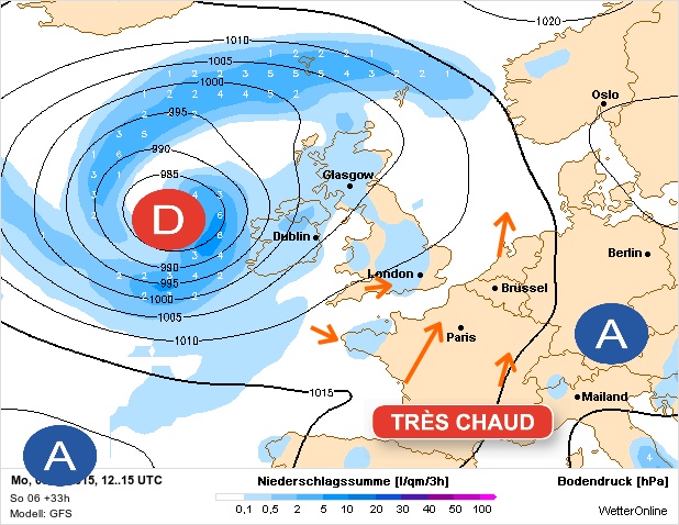 Carte météo Europe du 03/08/2015 à 1812