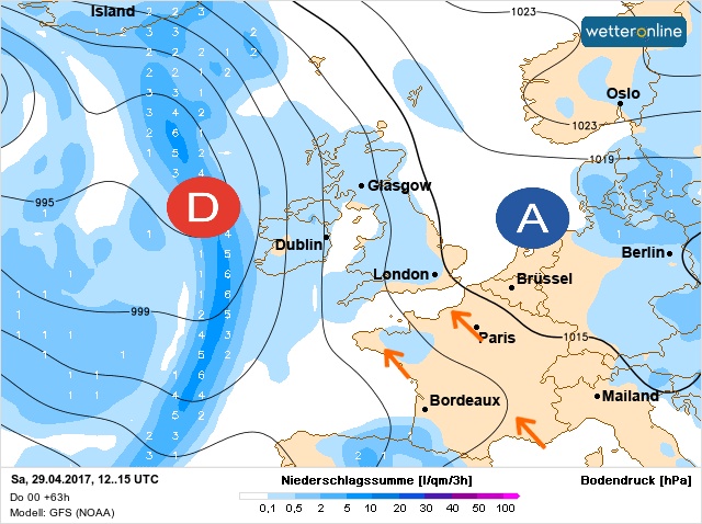 Carte météo Europe du 29/04/2017 à 1812