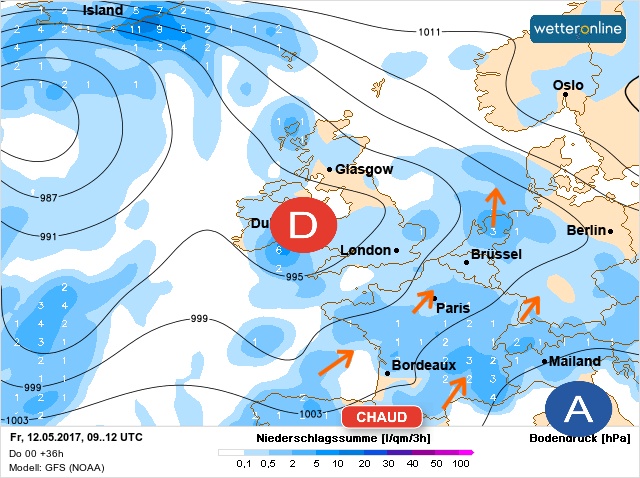 Carte météo Europe du 12/05/2017 à 1812