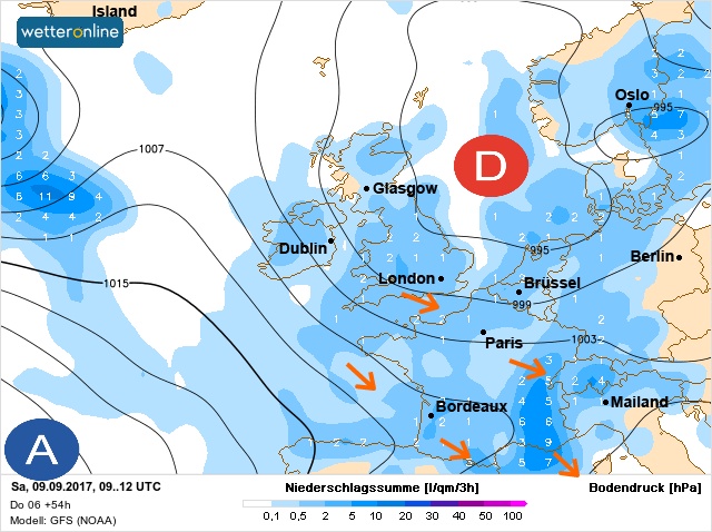 Carte météo Europe du 09/09/2017 à 1812
