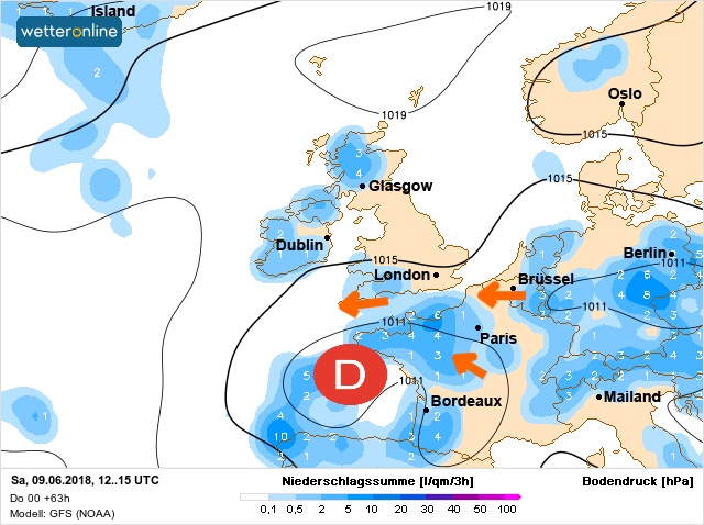 Carte météo Europe du 08/06/2018 à 1812