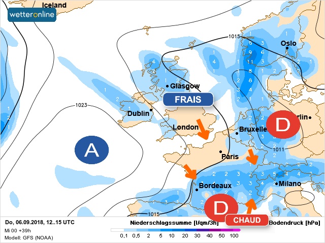 Carte météo Europe du 06/09/2018 à 1812