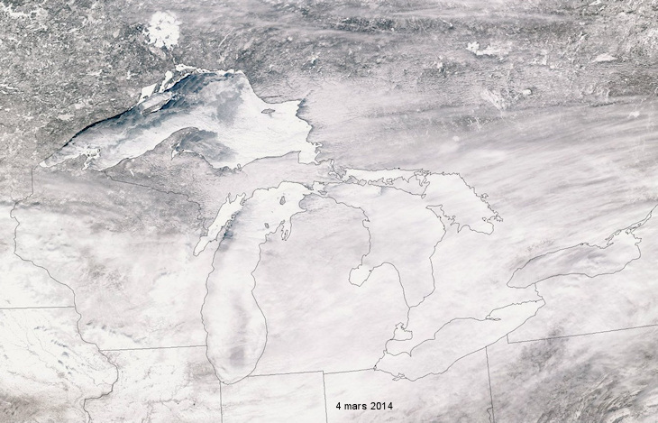 Image d'illustration pour Gel remarquable sur les grands lacs d'Amérique du Nord