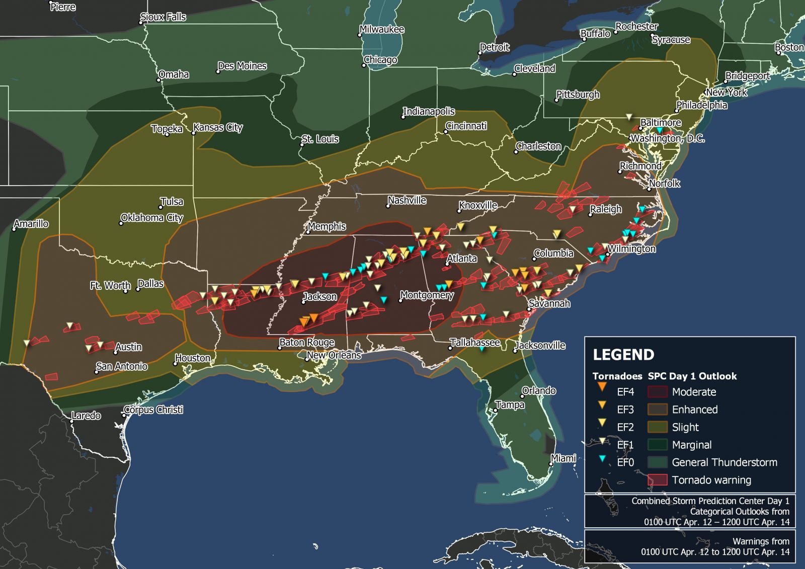 Image d'illustration pour Tornades aux Etats-Unis : Pâques meurtrier dans la Dixie Alley