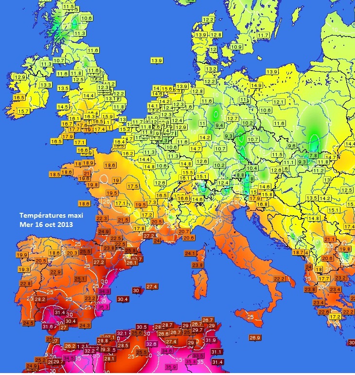 Image d'illustration pour Chaleurs tardives au Sud et en Espagne