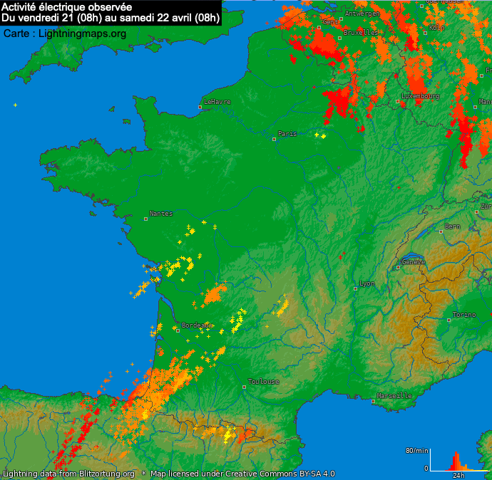 Pluies et orages : un week-end maussade et instable sur la France ActiviteElectrique21avril