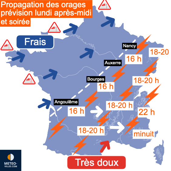 Douceur printannière avant de forts orages pour ce lundi 13 mars Orages-lundi-13-mars-2023