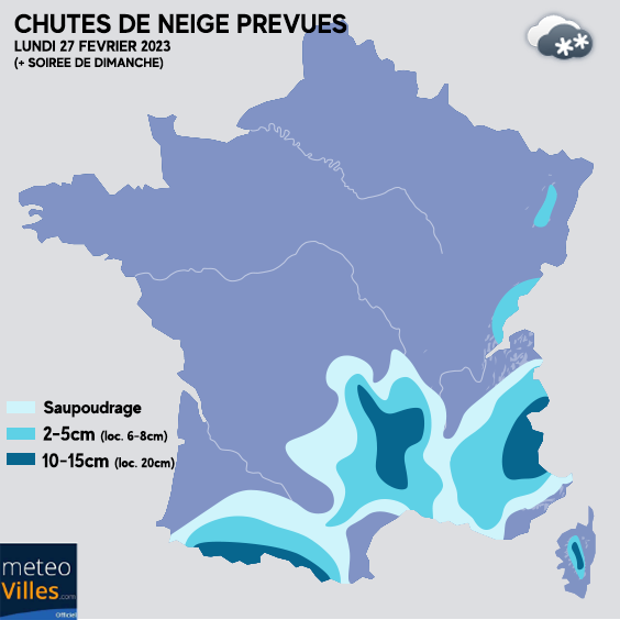 Prévision des chutes de neige ce lundi 27 février sur le Languedoc et la Provence Neige_27fevrier_V2