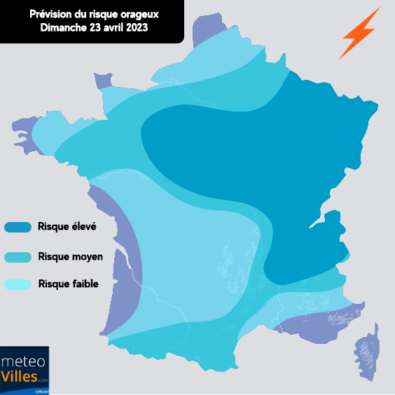 Pluies et orages : un week-end maussade et instable sur la France Previorage23avril