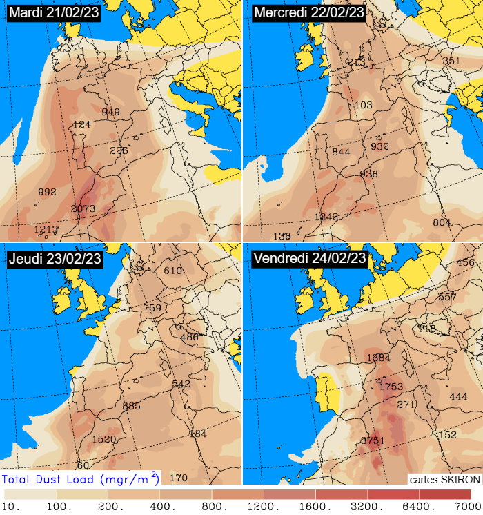 Du sable du Sahara au dessus de la France cette semaine Sable-fev23