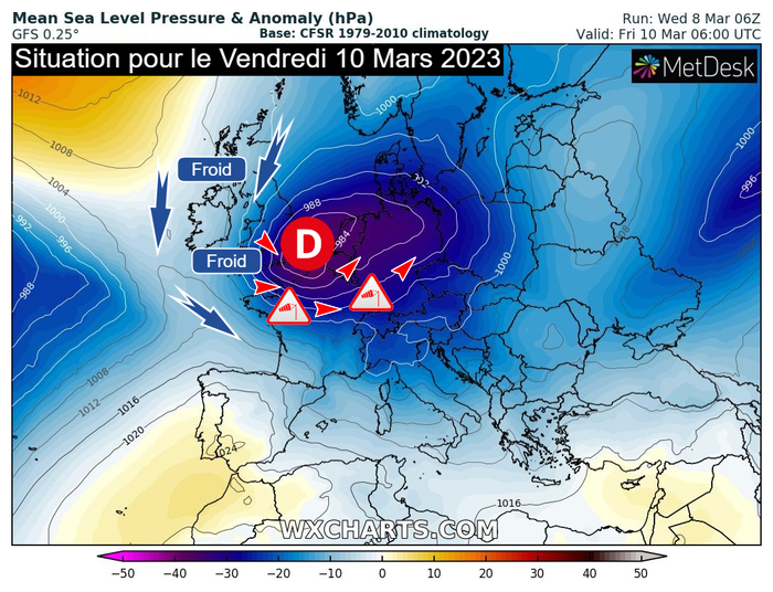 Risque de tempête et de neige sur la moitié nord pour la fin de semaine Situ-100323