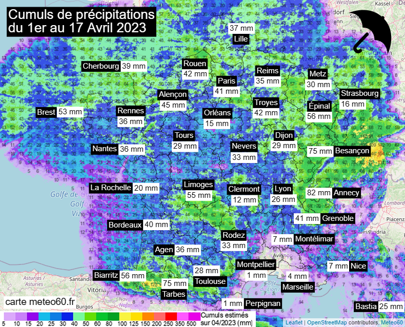 Une météo instable en France durant la première moitié du printemps Pluie-1-17av23