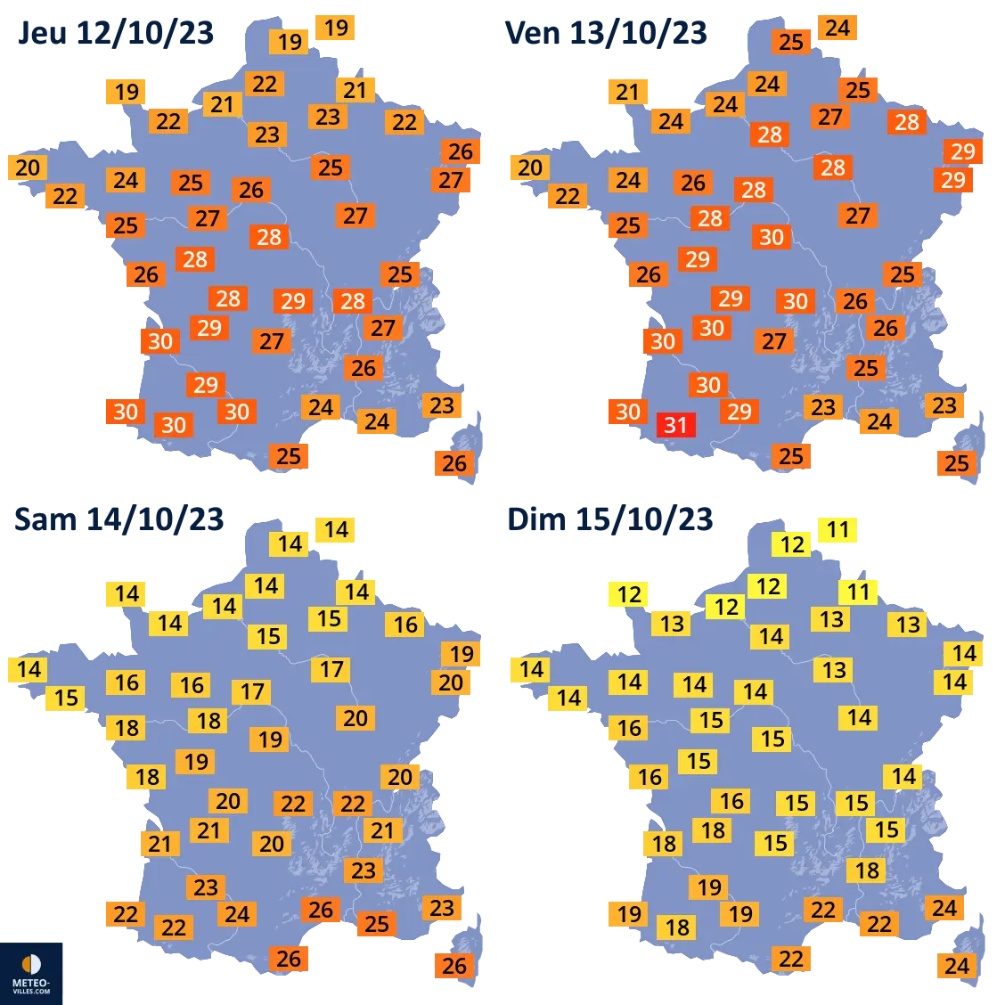 Actualités météo Chute des températures brutale arrivée de l'automne dès ce weekend 11/10/2023