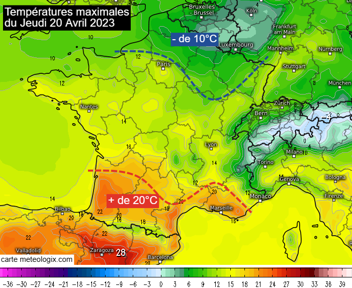 Une météo instable en France durant la première moitié du printemps Tx-200423