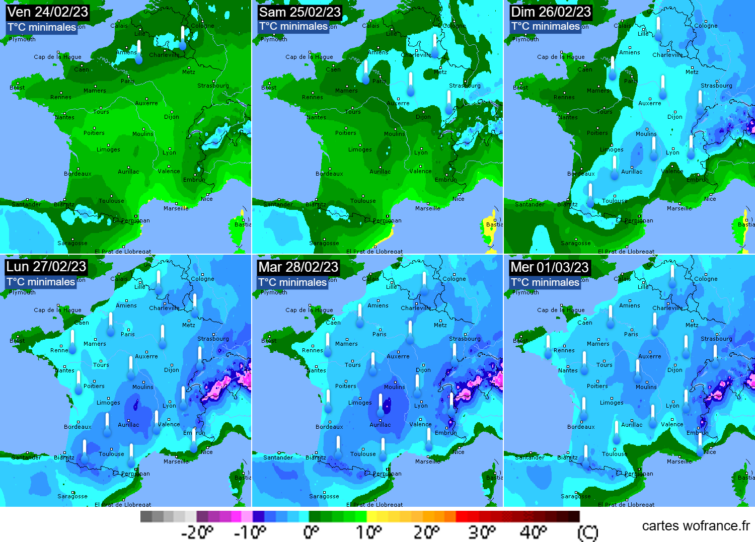 Retour d'un froid sec entre fin février et début mars Tn-finfev23