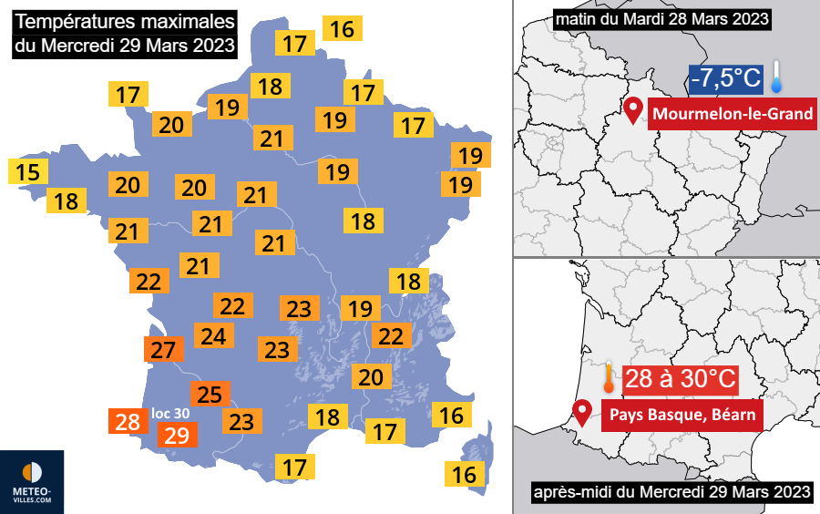 Gel et chaleur : gros contrastes de températures cette semaine Tx-290323